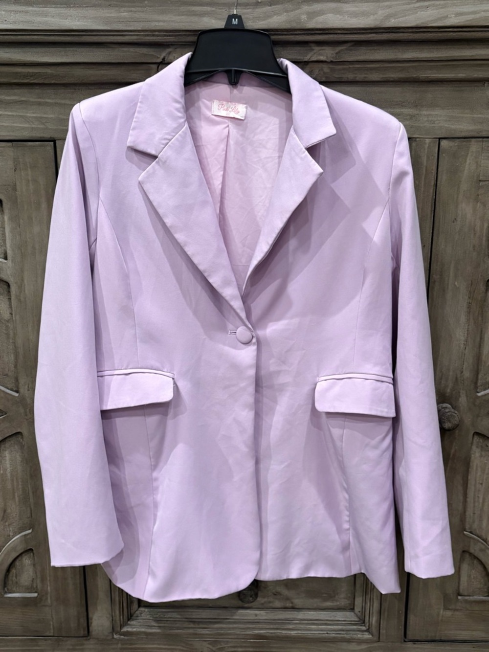 EUC Women’s PINK LILY Soft Lilac/Lavender One Button Blazer/Jacket (XL)